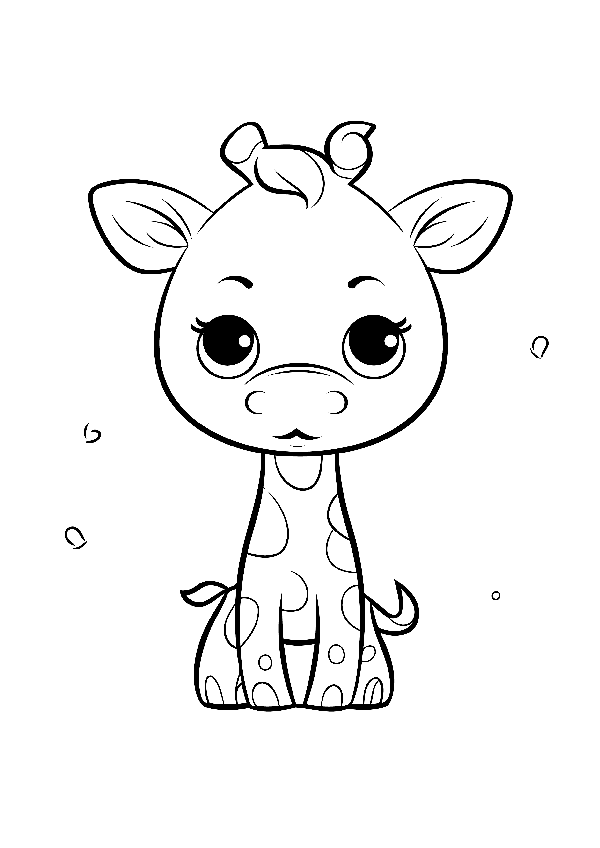 Page 7: Giraffe coloring illustration