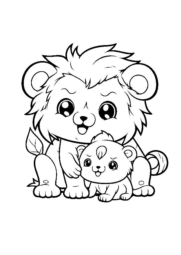 Page 11: Lion coloring illustration